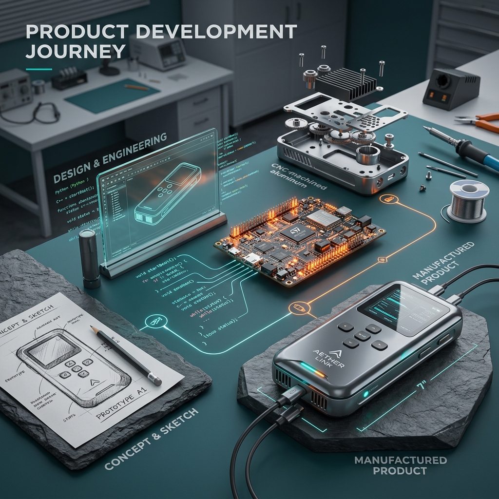 Product development journey from sketch to manufactured product