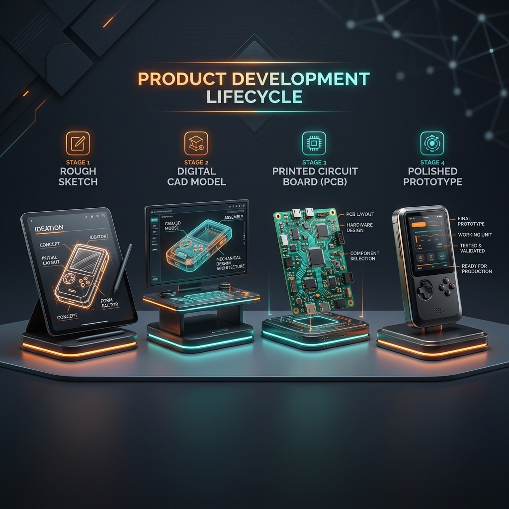 Progression from sketch to physical prototype